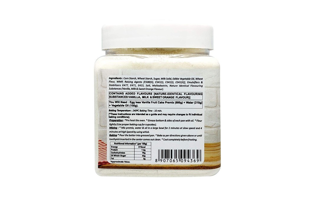Puramio Eggless Vanilla Fruit Cake Premix   Plastic Jar  350 grams